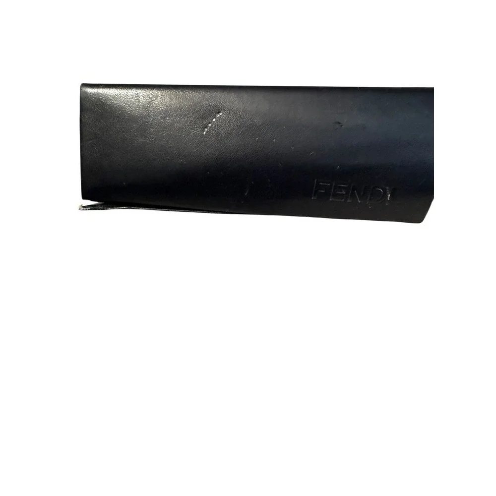 Fendi F941R Blue Rectangular Eyeglasses Silver‎ Zucca Logo Crystal Italy 50mm